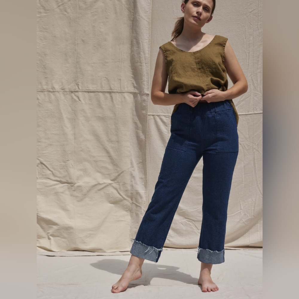 Elizabeth Suzann Miles Trouser in 12 oz Indigo Denim